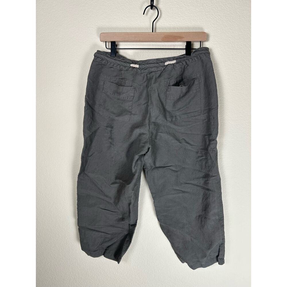 Sandro Women's Size 10 Linen Pants Cropped Lagenlook Rope Belt Bottoms - Picture 7 of 9
